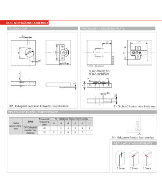 Zawias meblowy 35mm ZP02, wpuszczany, drewnowkręt