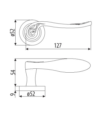 Klamka DH20, Fiamma, szyld okrągły, złoty antyczny