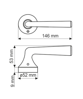 Klamka DH33, Telesta, Premium Line, szyld okrągły, czarny strukturalny
