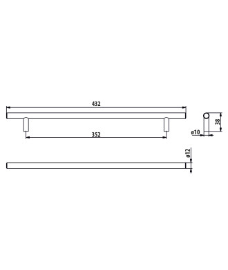Reling RE29, inox, 352mm