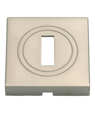 Klamka Mensa DH12 + szyld dolny PLT23 na klucz, nikiel szczotkowany