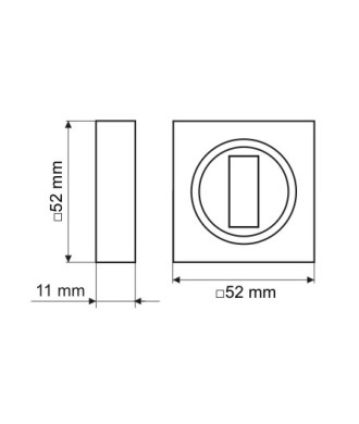 Klamka Mensa DH12 + szyld dolny PLT23 na klucz, nikiel szczotkowany