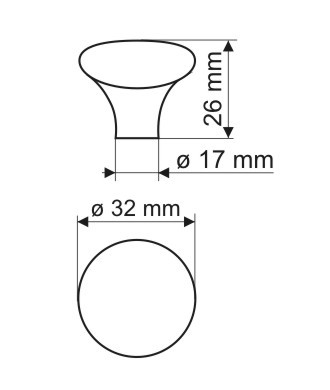 Gałka GP20, biała porcelana wzór 0