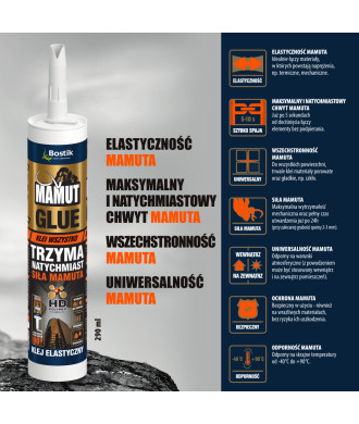 Klej uniwersalny MAMUT GLUE elastyczny montażowy BOSTIK, 290ml