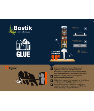 Klej uniwersalny MAMUT GLUE elastyczny montażowy BOSTIK, 290ml