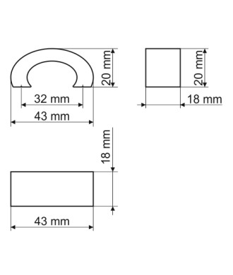 Uchwyt UA91, naturalne aluminium, 32mm