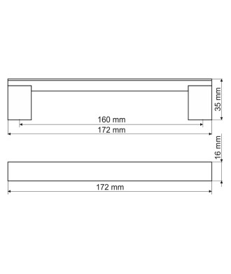 Uchwyt UA55, naturalne aluminium, 160mm