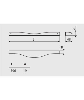 Uchwyt UA110, czarny mat, 596mm
