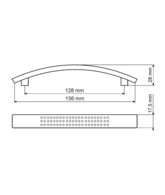Uchwyt UN87, nikiel szczotkowany, 128mm