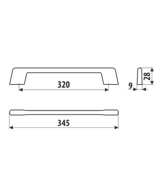 Uchwyt UU55, chrom satynowy, 320mm