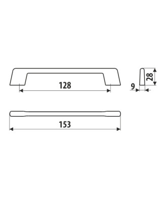 Uchwyt UU55, szarobrązowy, 128mm