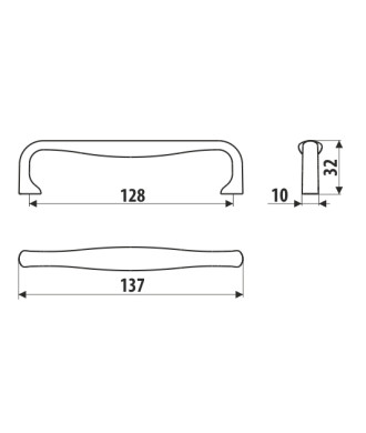 Uchwyt UU58, grafit, 128mm