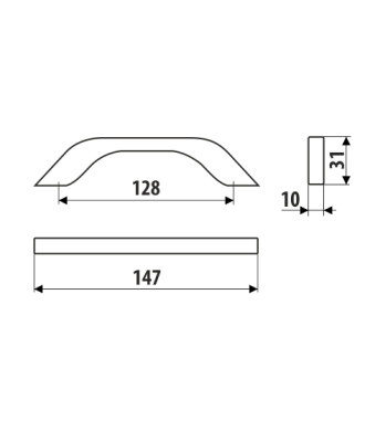 Uchwyt UU17, Soft Touch - lawendowy, 128mm