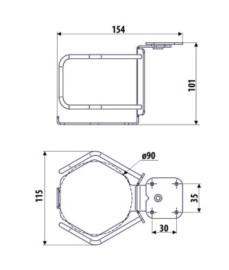 Uchwyt na kubek AD86, czarny strukturalny
