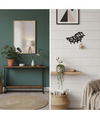 WIESZAK na klucze LIŚĆ Metalowy Uchwyt Ścienny LOFT Dekoracja Przedpokój