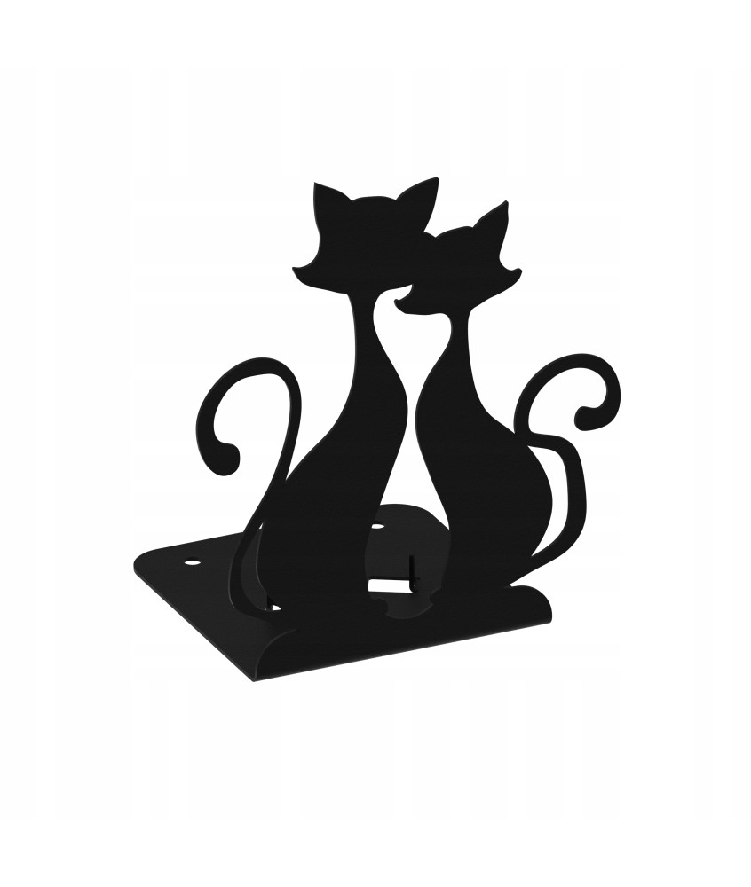 Świecznik Metalowy KOTY Podstawka na Tealight Czarny Loft Dekoracja Prezent