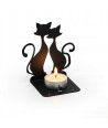 Świecznik Metalowy KOTY Podstawka na Tealight Czarny Loft Dekoracja Prezent