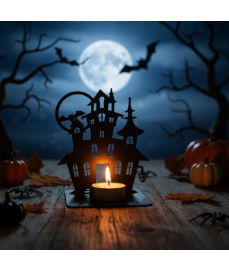 GAMET, Świecznik Halloween NAWIEDZONY DOM Metalowy Lampion HIT SEZONU