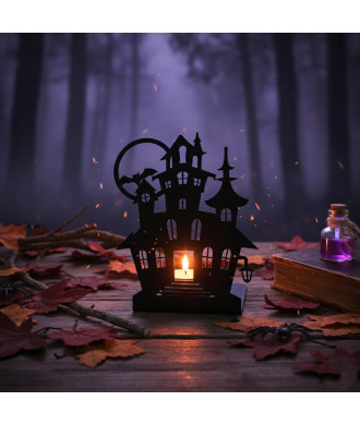GAMET, Świecznik Halloween NAWIEDZONY DOM Metalowy Lampion HIT SEZONU