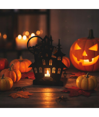 GAMET, Świecznik Halloween NAWIEDZONY DOM Metalowy Lampion HIT SEZONU