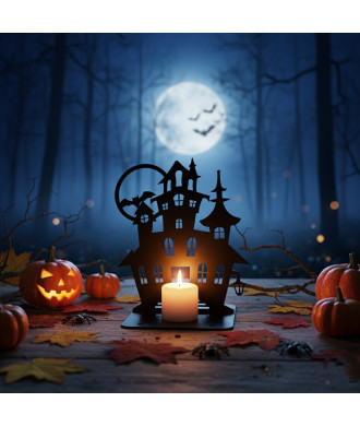 GAMET, Świecznik Halloween NAWIEDZONY DOM Metalowy Lampion HIT SEZONU