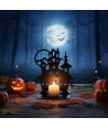 GAMET, Świecznik Halloween NAWIEDZONY DOM Metalowy Lampion HIT SEZONU