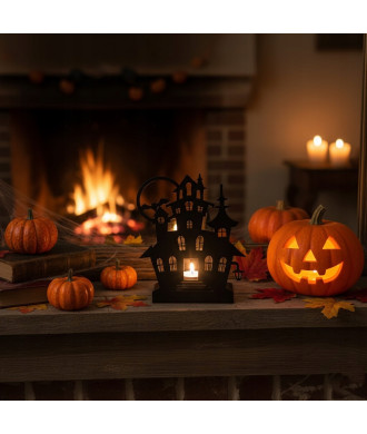 GAMET, Świecznik Halloween NAWIEDZONY DOM Metalowy Lampion HIT SEZONU