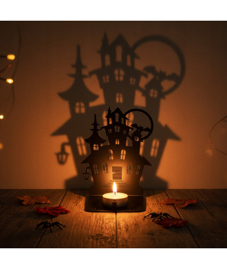 GAMET, Świecznik Halloween NAWIEDZONY DOM Metalowy Lampion HIT SEZONU