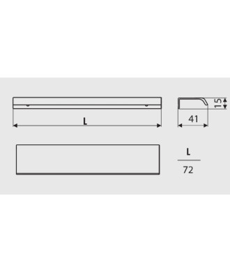 Uchwyt UA116, kaszmir, dł. 72mm