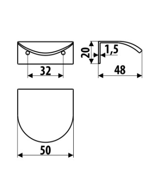 Uchwyt UA127, kaszmir, 32mm