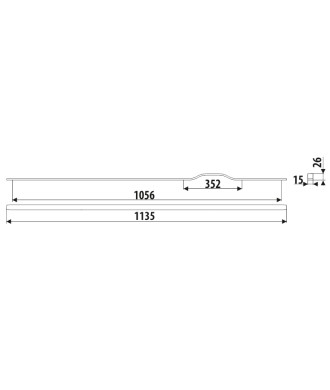 Uchwyt UA131, szary kubanit, 352/1056mm