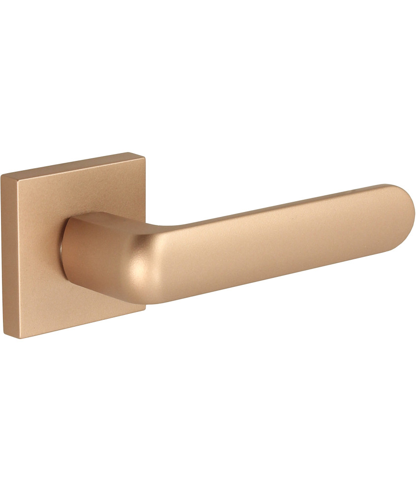 Klamka DH29, Organic, szyld kwadratowy, złoty różowy satynowy