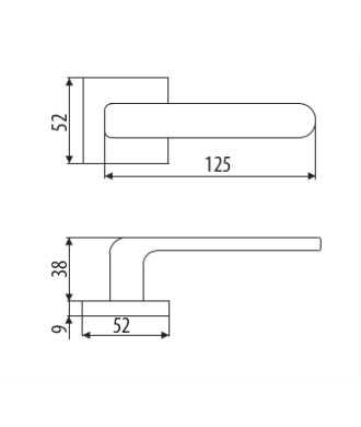 Klamka DH29, Organic, szyld kwadratowy, złoty różowy satynowy